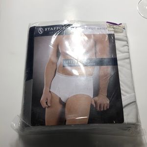 New in bag Stafford 5 full cut white briefs size XXL